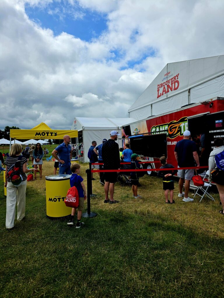GameTruck mobile gaming theater and Mott's sampling tent experiential marketing activation at the Meijer LPGA Classic